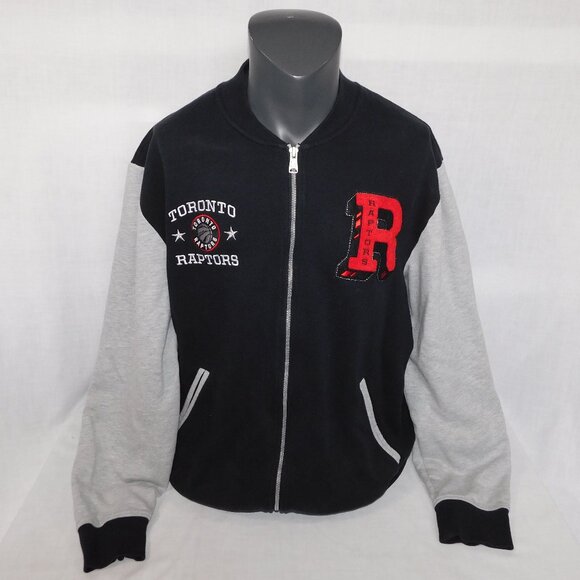 2015 Adidas NBA Toronto Raptors Mens XL Varsity Style Jacket Gray Black Red - Picture 1 of 9
